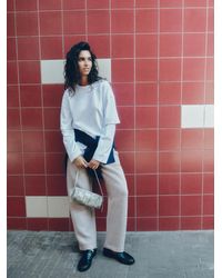 Pull&Bear - Barrel Broek Met Synthetisch Rubber-Effect - Lyst
