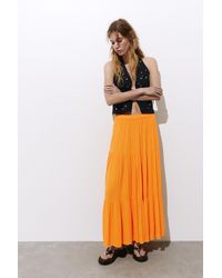 Pull&Bear - Flowy Paneled Midi Skirt - Lyst
