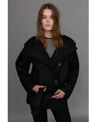 Pull&Bear - Short Felt Belted Trench Coat - Lyst