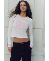 Pull&Bear - Graphic '91' Cropped T-Shirt - Lyst
