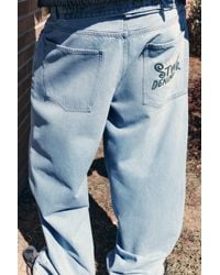 Pull&Bear - Barrel Jeans With Embroidered Detail - Lyst