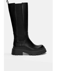Pull&Bear - Stretch Chunky Knee-High Boots - Lyst