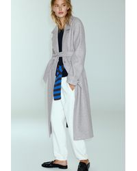 Pull&Bear - Long Belted Coat - Lyst