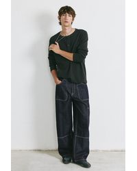 Pull&Bear - Striped Relaxed-Fit Cargo Jeans - Lyst