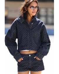 Pull&Bear - Giacca Di Jeans A Pois - Lyst