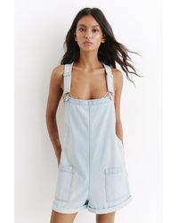 Pull&Bear - Short Denim Dungarees - Lyst