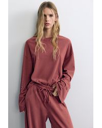 Pull&Bear - T-Shirt Met Lange Mouw En Studsster Van Studs - Lyst