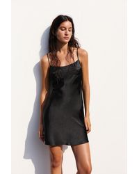 Pull&Bear - Short Satin Strappy Dress - Lyst