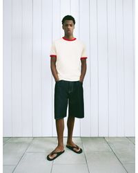 Pull&Bear - Contrast Ribbed T-Shirt - Lyst