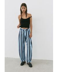 Pull&Bear - Jean Barrel À Rayures - Lyst