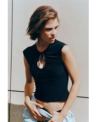 Pull&Bear - Gathered Tie-Neck Top - Lyst