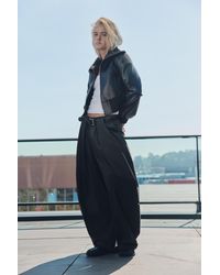 Pull&Bear - High-Waist Barrel Trousers With Pleats And Belt - Lyst