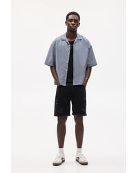 Pull&Bear - Slim-Fit Jeans-Bermudashorts Mit Rissen - Lyst