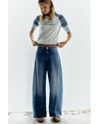 Pull&Bear - Patchwork Barrel Jeans - Lyst