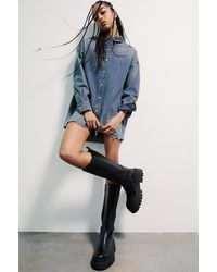 Pull&Bear - Chunky Tall Boots - Lyst