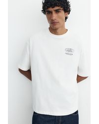 Pull&Bear - Relaxed Fit T-Shirt Met Los Angeles-Print - Lyst