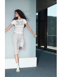 Pull&Bear - T-Shirt Met Dubbele Laag En Print - Lyst
