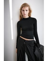 Pull&Bear - Basic Mock Neck T-Shirt - Lyst