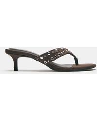Pull&Bear - Heeled Sandals With Studs - Lyst