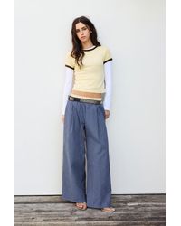 Pull&Bear - Short Sleeve Ribbed T-Shirt - Lyst