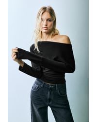 Pull&Bear - Asymmetric Long Sleeve Top - Lyst