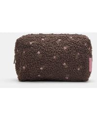 Pull&Bear - Faux Shearling Floral Toiletry Bag - Lyst