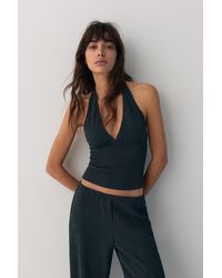 Pull&Bear - Crepe Halter Top - Lyst