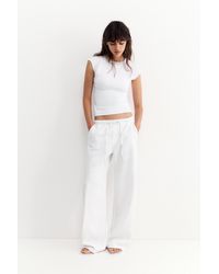 Pull&Bear - Denim Joggingbroek Met Lage Taille - Lyst