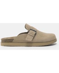 Pull&Bear - Leather Buckle Clogs - Lyst