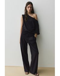 Pull&Bear - Asymmetric Short Sleeve T-Shirt - Lyst
