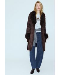 Pull&Bear - Fitted Faux Suede Coat - Lyst