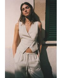 Pull&Bear - Linen Blend Wrap Vest - Lyst