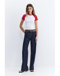 Pull&Bear - Jeans Met Hoge Taille En Wijde Pijpen - Lyst