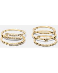Pull&Bear - Set Di 5 Anelli Lucidi - Lyst