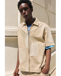Pull&Bear - Jacquard-Jeanshemd Mit Reißverschluss - Lyst