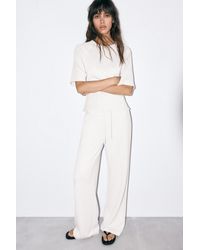 Pull&Bear - Soft-Touch Wide-Leg Trousers - Lyst