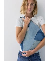 Pull&Bear - Denim Patchwork Tote Bag - Lyst