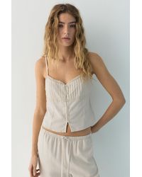 Pull&Bear - Lace-Trimmed Camisole Crop Top - Lyst