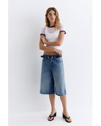 Pull&Bear - Low-Rise Denim Jorts - Lyst