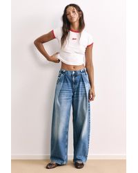 Pull&Bear - Baggy-Jeans Mit Puffärmel-Design Und Falten - Lyst