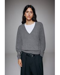 Pull&Bear - Basis Trui Met V-Hals - Lyst