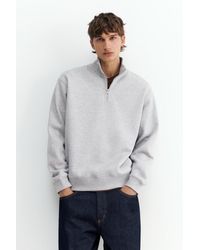 Pull&Bear - Quarter-Zip Sweatshirt - Lyst