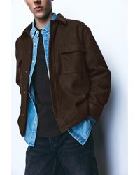 Pull&Bear - Long Sleeve Overshirt - Lyst