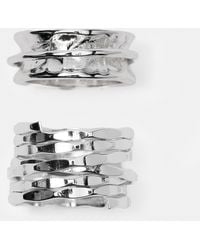 Pull&Bear - 2Er-Pack Ringe Mit Textur - Lyst