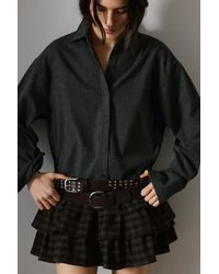 Pull&Bear - Check Skort With Ruffles - Lyst