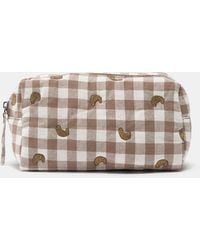 Pull&Bear - Croissant Gingham Wash Bag - Lyst