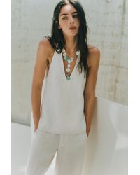 Pull&Bear - Haltertop Van 100% Linnen - Lyst