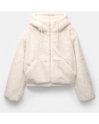 Pull&Bear - Faux Fur Hooded Jacket - Lyst