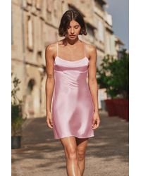 Pull&Bear - Short Satin Strappy Dress - Lyst