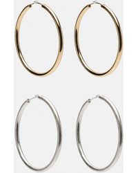 Pull&Bear - Basic Hoop Earrings - Lyst
